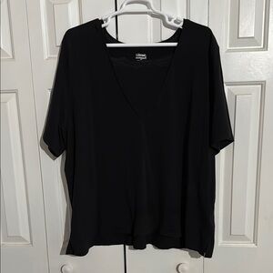 Women's Black V-Neck Top